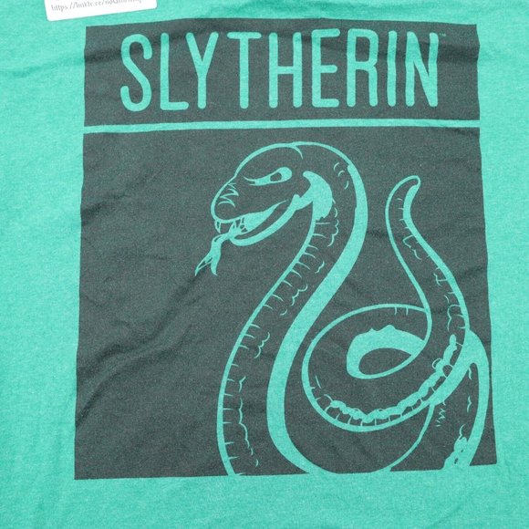 Harry Potter Shirt Mens L Green Short Sleeve Slytherin Graphic Print Tee - Picture 7 of 13